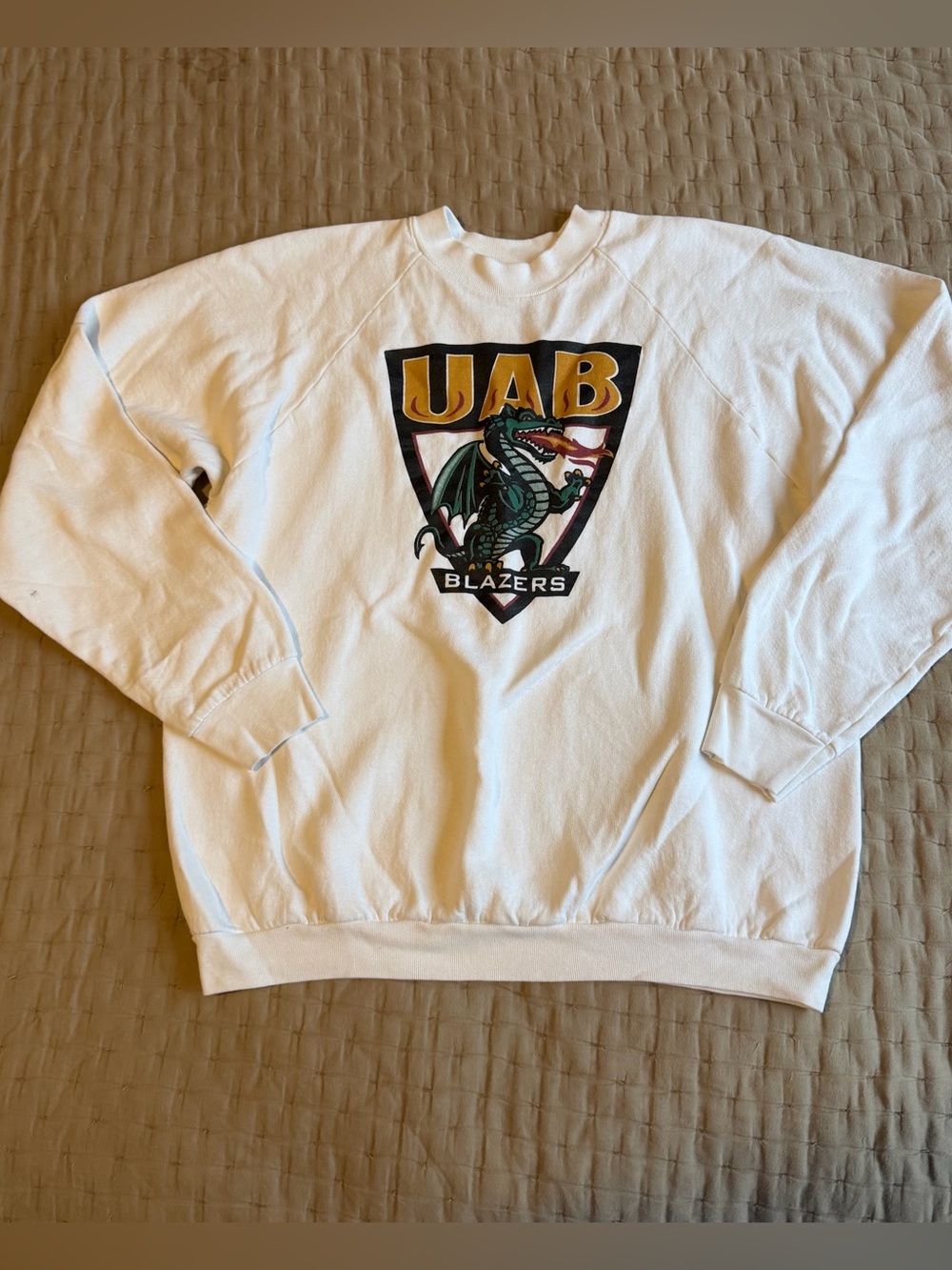 Vintage UAB Blazers College Crewneck Sweatshirt Size XL Fruit of the Loom Tag